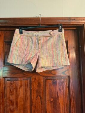 Trina Turk Pastel Multistripe High-Waist Shorts by Trina Turk